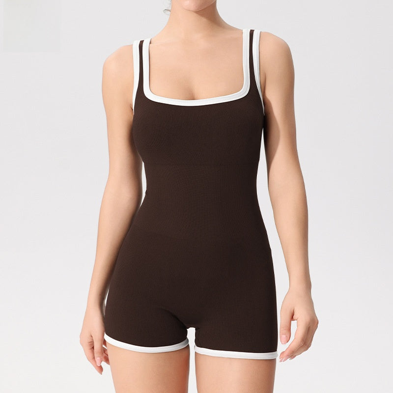 Kinetiv Women's Seamless Yoga Bodysuit — One-Piece with Removable Chest Pads