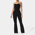 Kinetiv Women's Backless Yoga Jumpsuit - Flare Pants Sports Bodysuit
