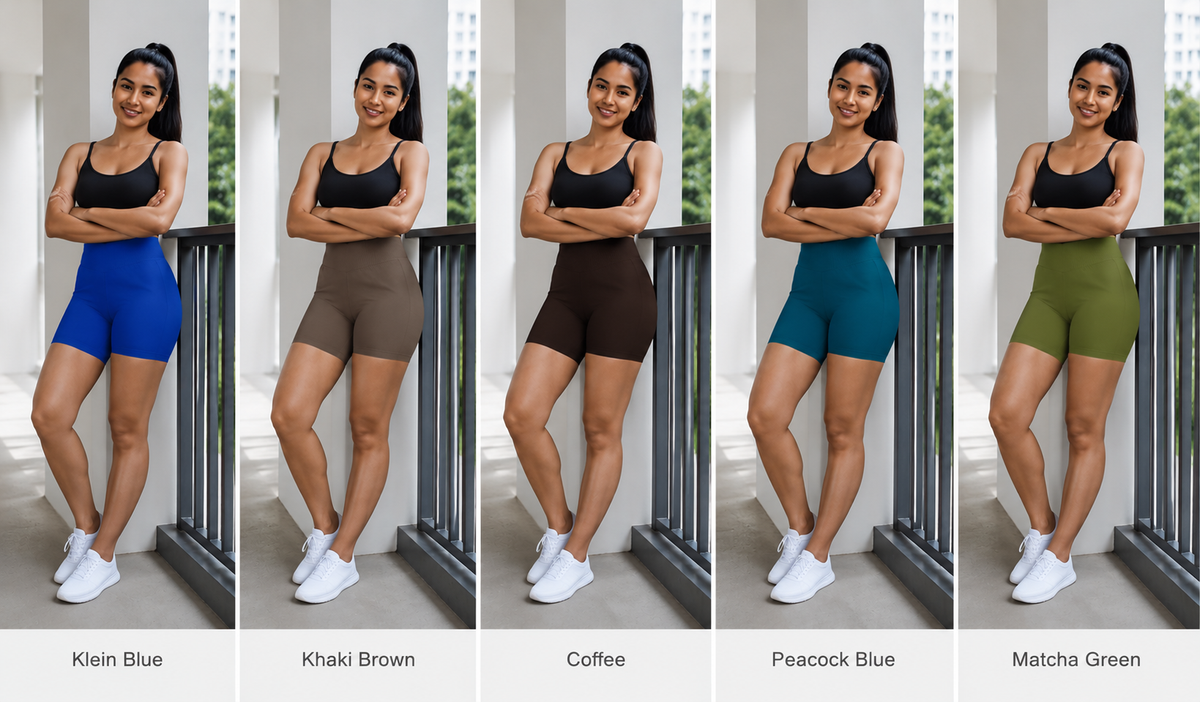 Kinetiv Women's Tummy Control Yoga Shorts - High-Waist Gym Shorts