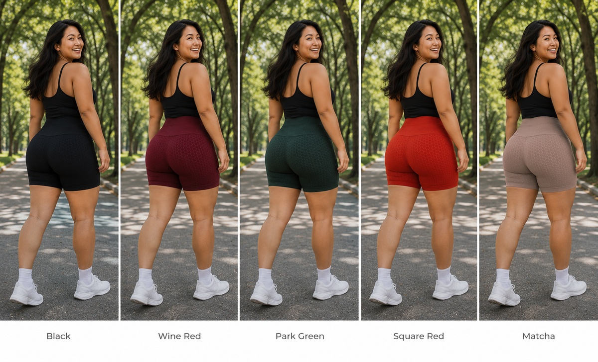 Kinetiv Women's Seamless Jacquard 3/4 Shorts - Textured Gym Shorts