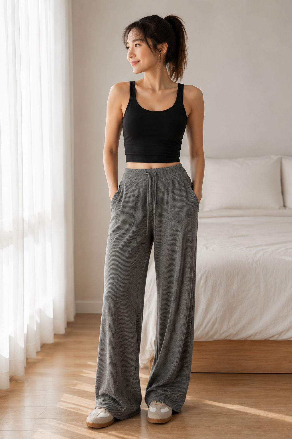 Kinetiv Women's Loose-Fit Yoga Pants - Relaxed Wide-Leg Gym Pants