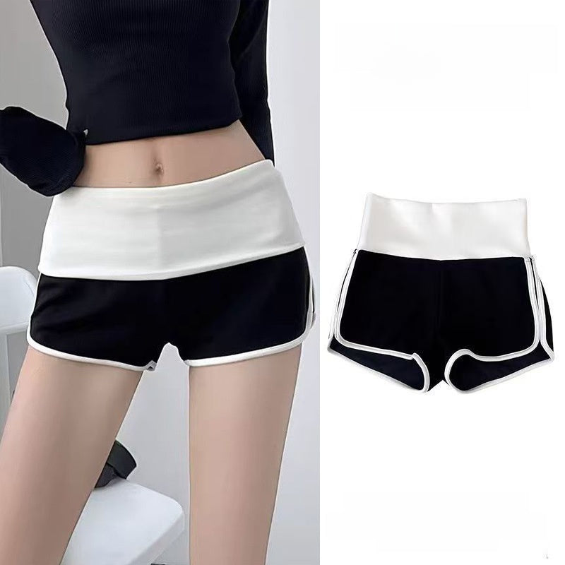 Kinetiv Women's Side-Striped High-Waist Yoga Shorts - Sport Shorts