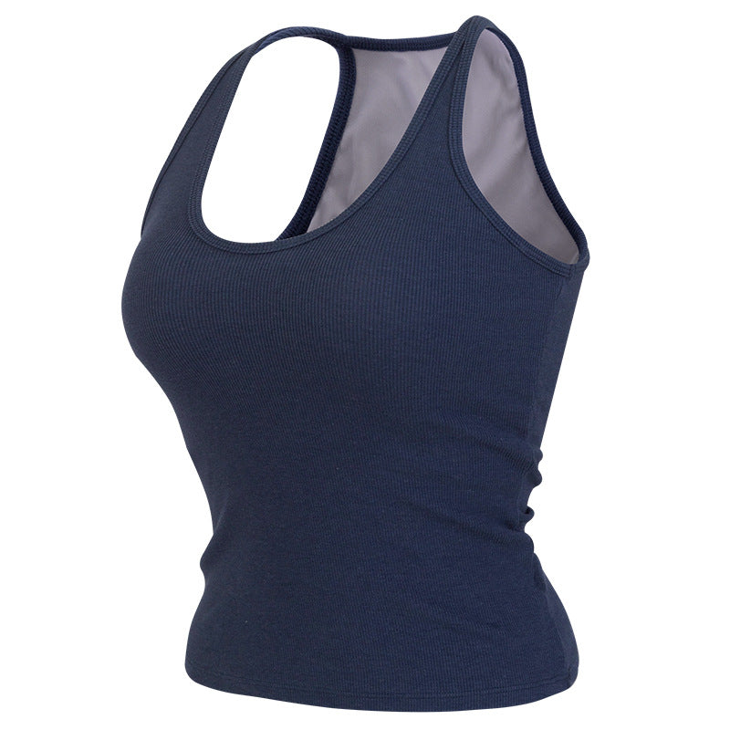 Kinetiv Women's Sleeveless Yoga Top - Built-In Chest Pad Sports Tank