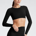 Kinetiv Women's Long Sleeve Back-Cutout Top - Fitted Yoga Sports Tee