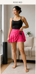 Kinetiv Women's Pleated Tennis Skirt - Built-In Shorts Sports Skort