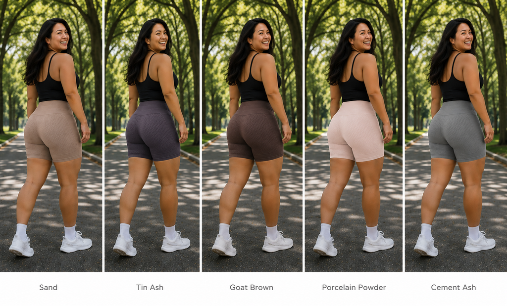 Kinetiv Women's Seamless Jacquard 3/4 Shorts - Textured Gym Shorts
