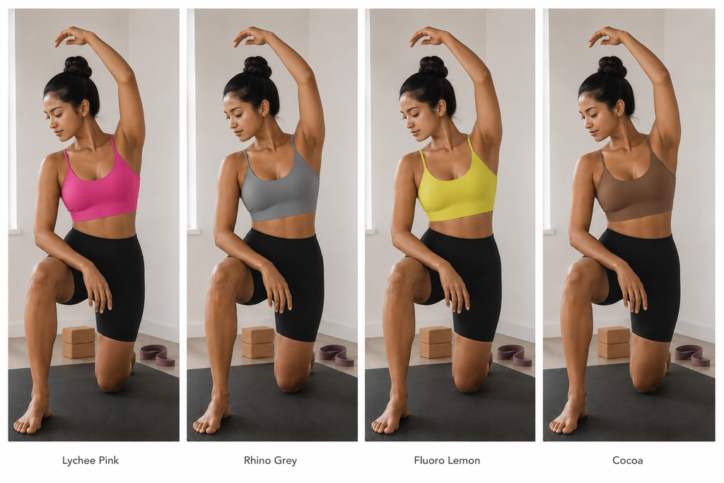 Kinetiv Women's Yoga Sports Bra - Medium Support Racerback Top