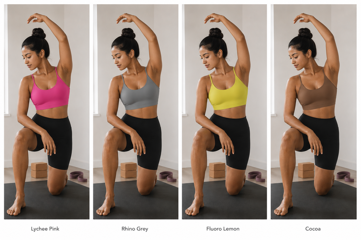 Kinetiv Women's Yoga Sports Bra - Medium Support Racerback Top