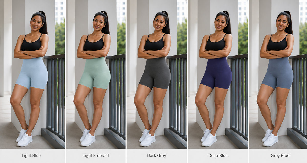 Kinetiv Women's Tummy Control Yoga Shorts - High-Waist Gym Shorts