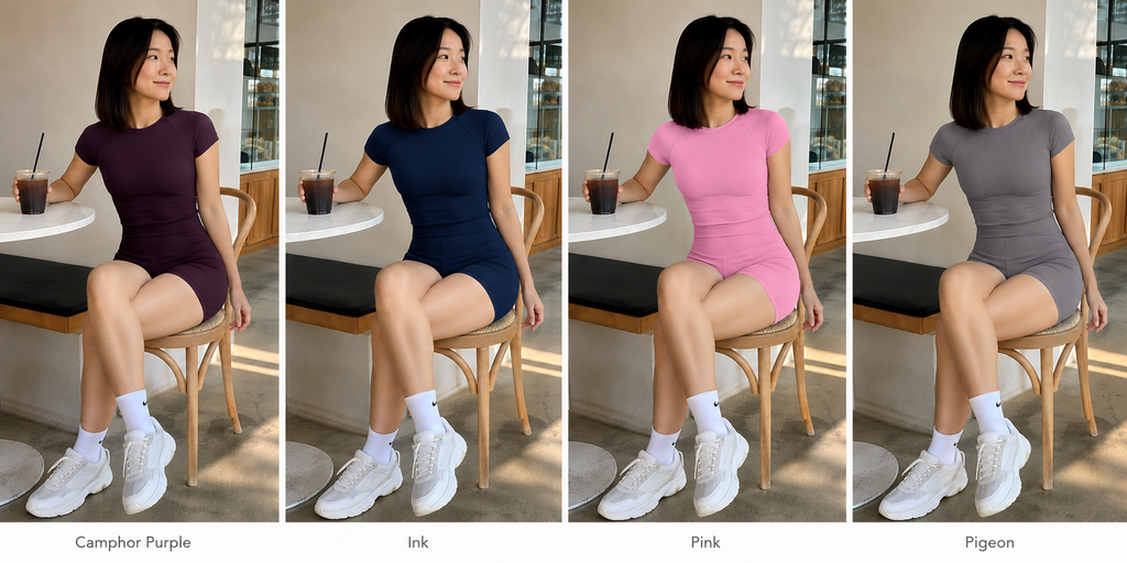 Kinetiv Women's Seamless 2-Piece Yoga Set - Sports Top & Shorts