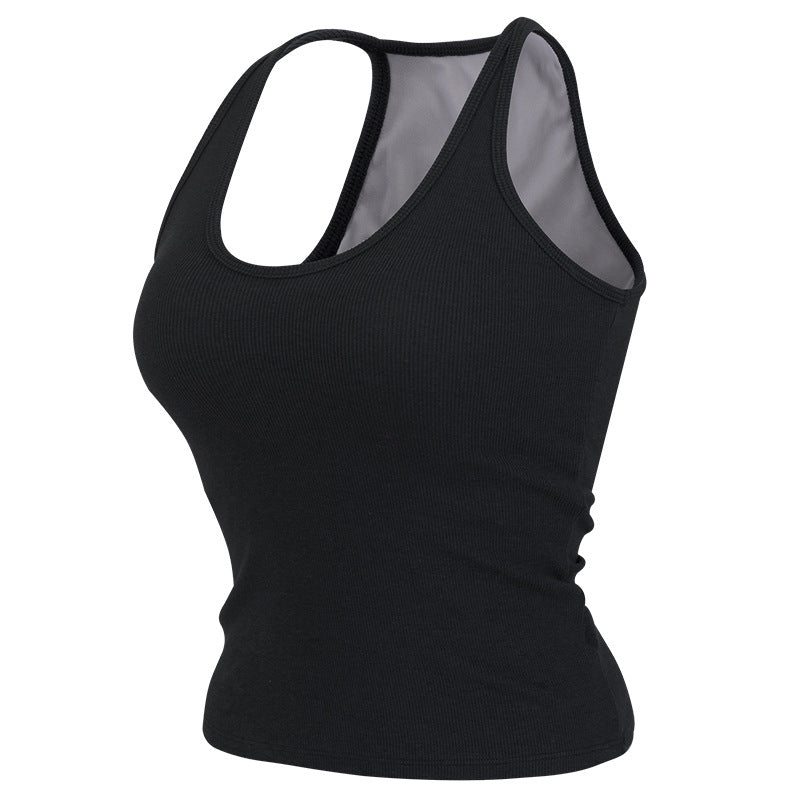 Kinetiv Women's Sleeveless Yoga Top - Built-In Chest Pad Sports Tank