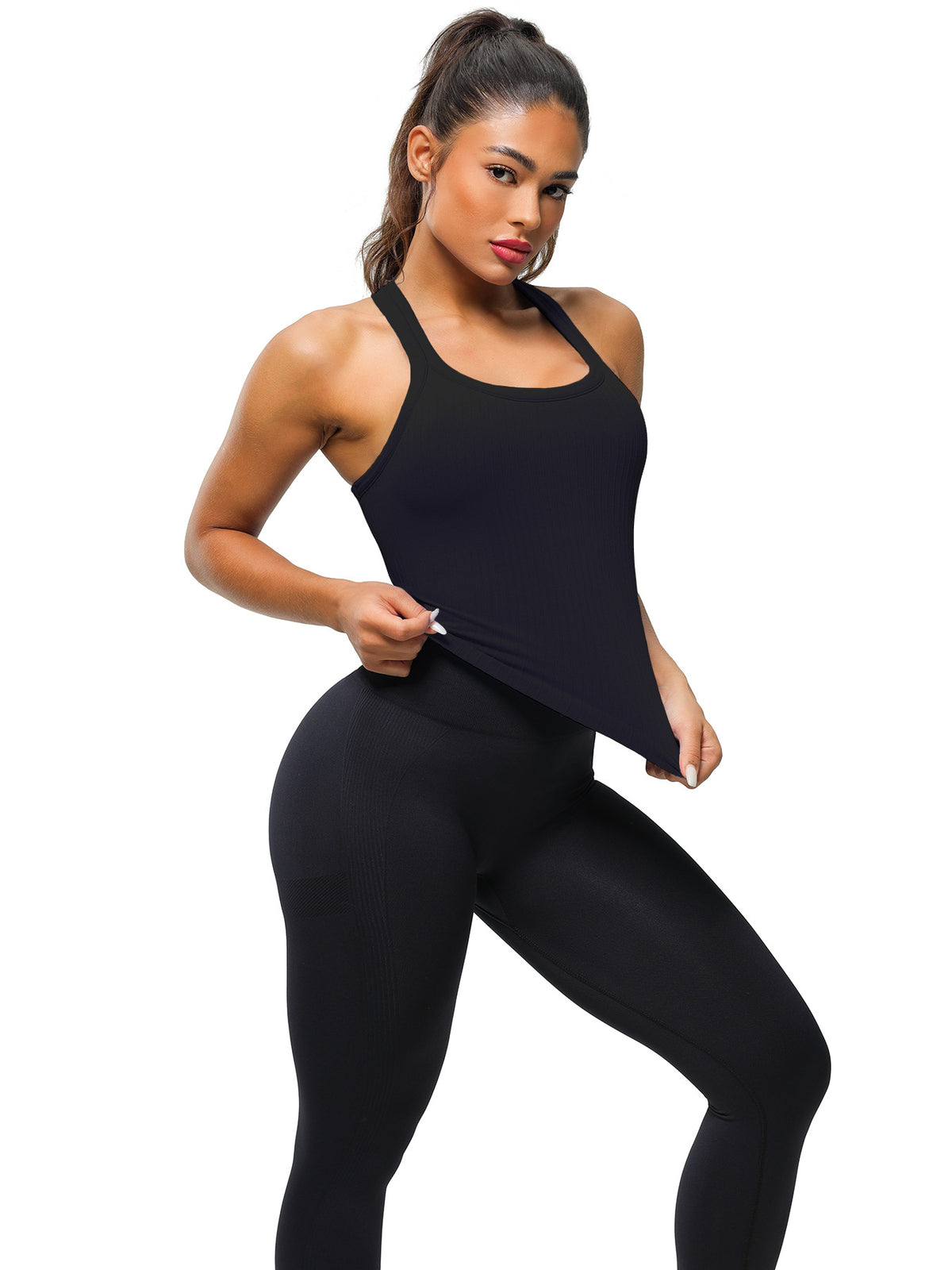 Kinetiv Women's Seamless Tank Top - Built-In Bra Support Activewear