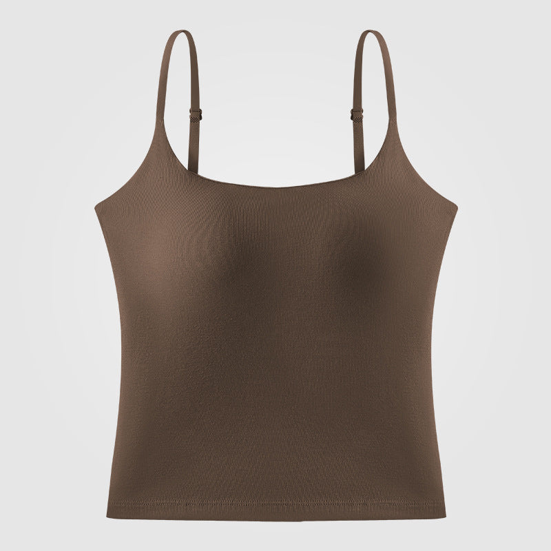 Kinetiv Women's Yoga Camisole - Built-In Chest Pad Sports Top