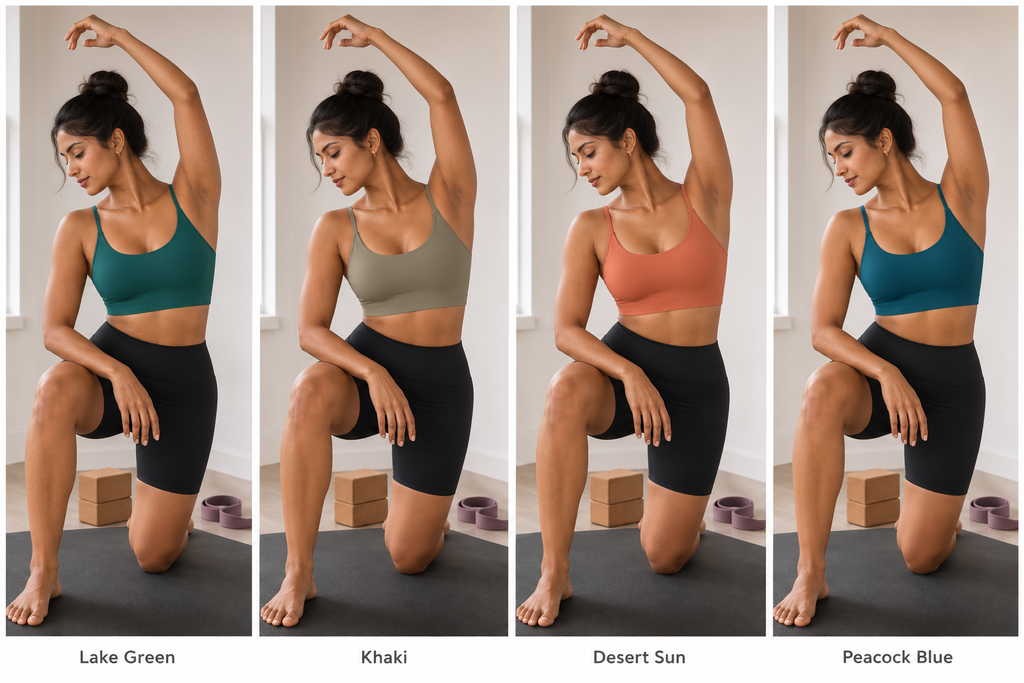 Kinetiv Women's Yoga Sports Bra - Medium Support Racerback Top