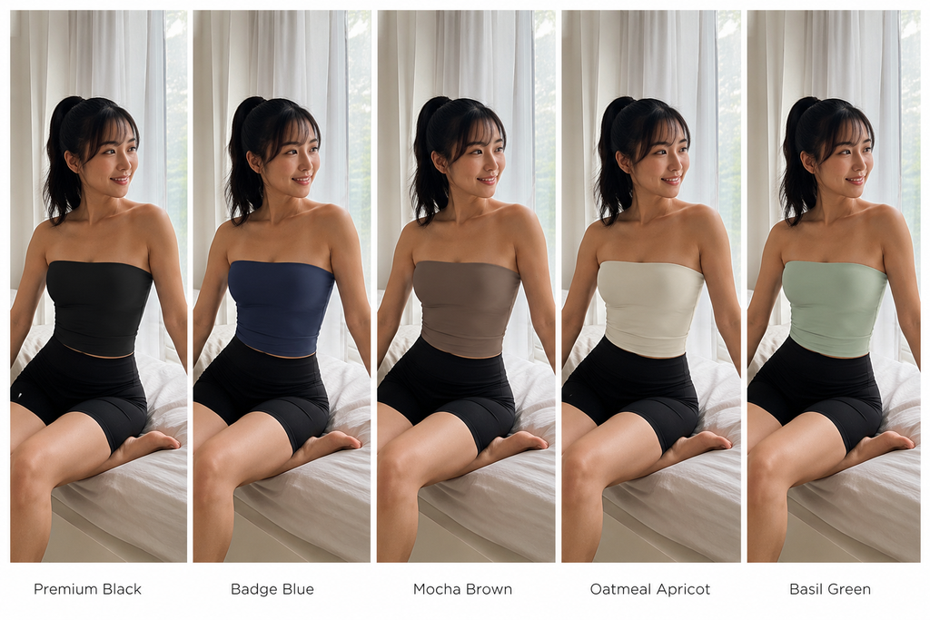 Kinetiv Women's Strapless Tube Top - Bandeau Yoga Top