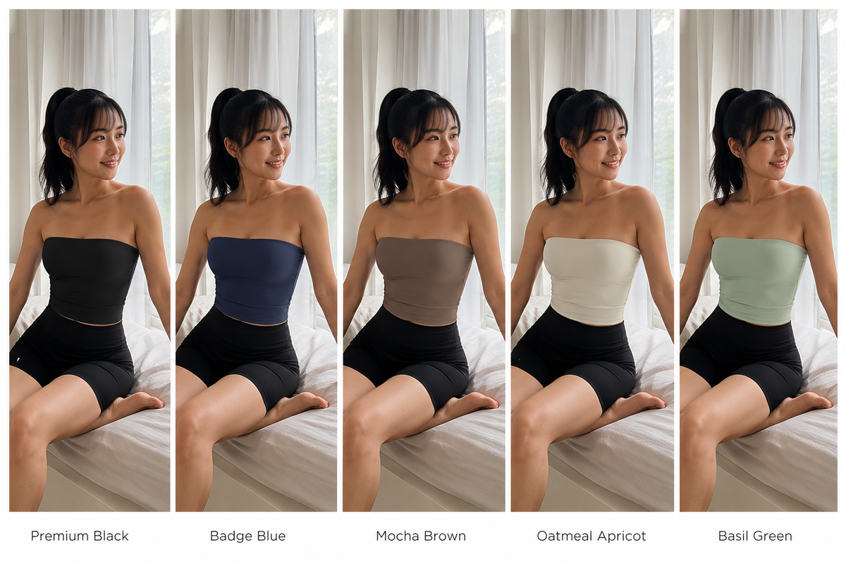 Kinetiv Women's Strapless Tube Top - Bandeau Yoga Top