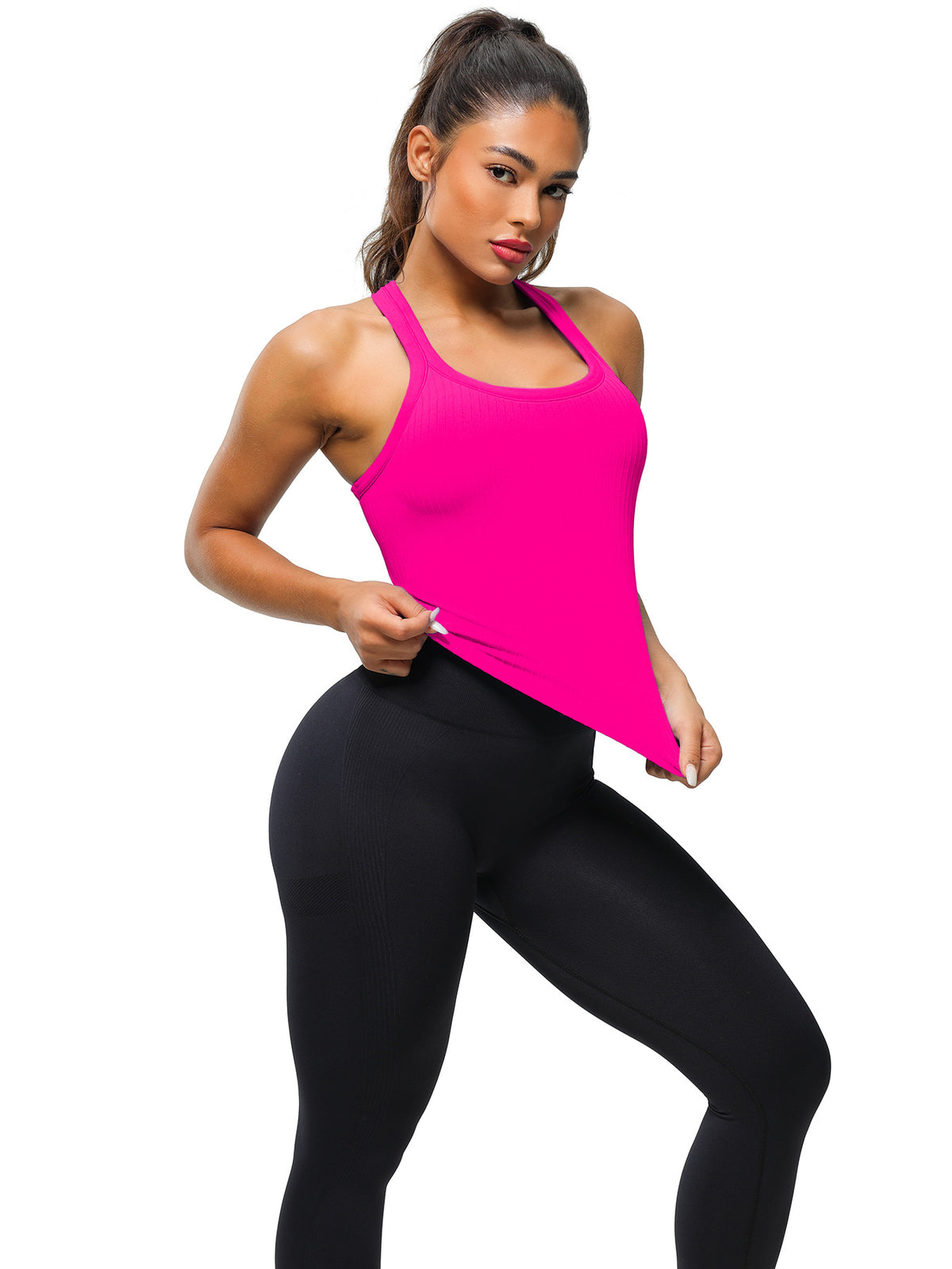 Kinetiv Women's Seamless Tank Top - Built-In Bra Support Activewear