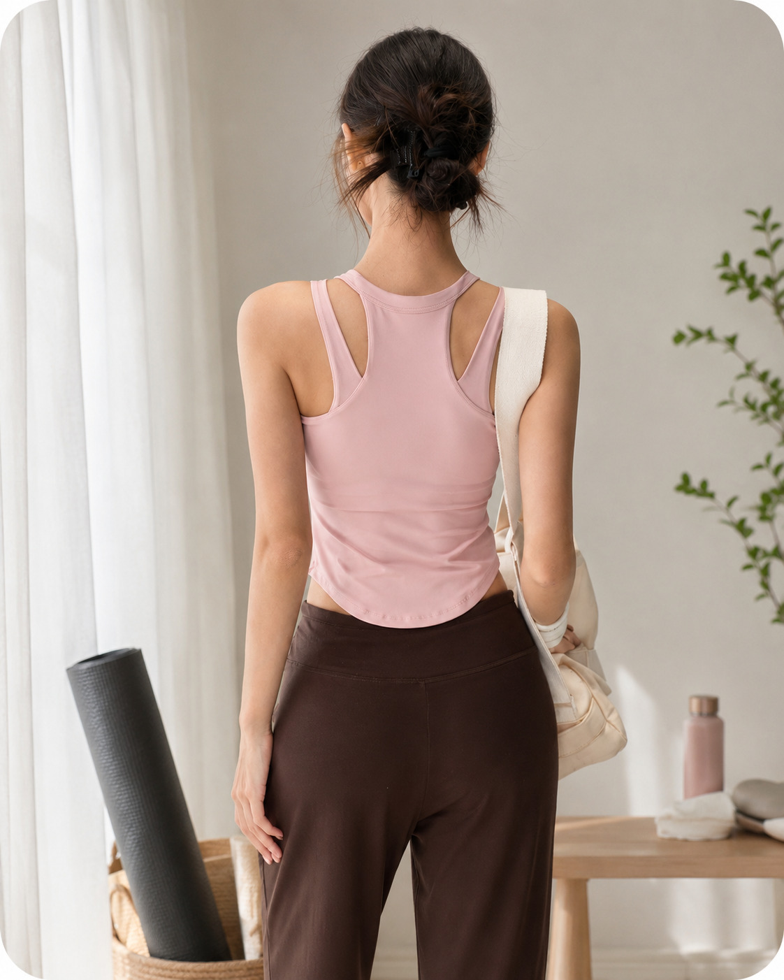 Kinetiv Women's Stretch Fitness Yoga Vest - Backless Sports Tank