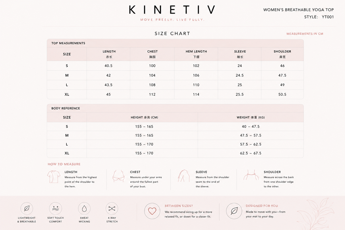 Kinetiv Women's Loose-Fit Yoga Top - Breathable Relaxed Sports Tee