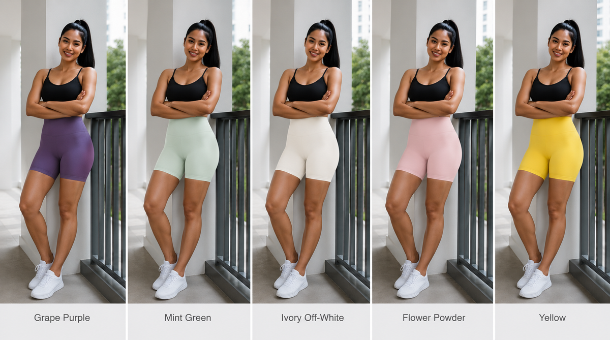 Kinetiv Women's Tummy Control Yoga Shorts - High-Waist Gym Shorts