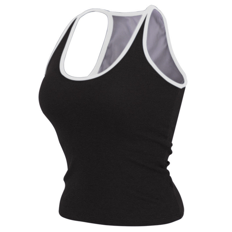 Kinetiv Women's Sleeveless Yoga Top - Built-In Chest Pad Sports Tank