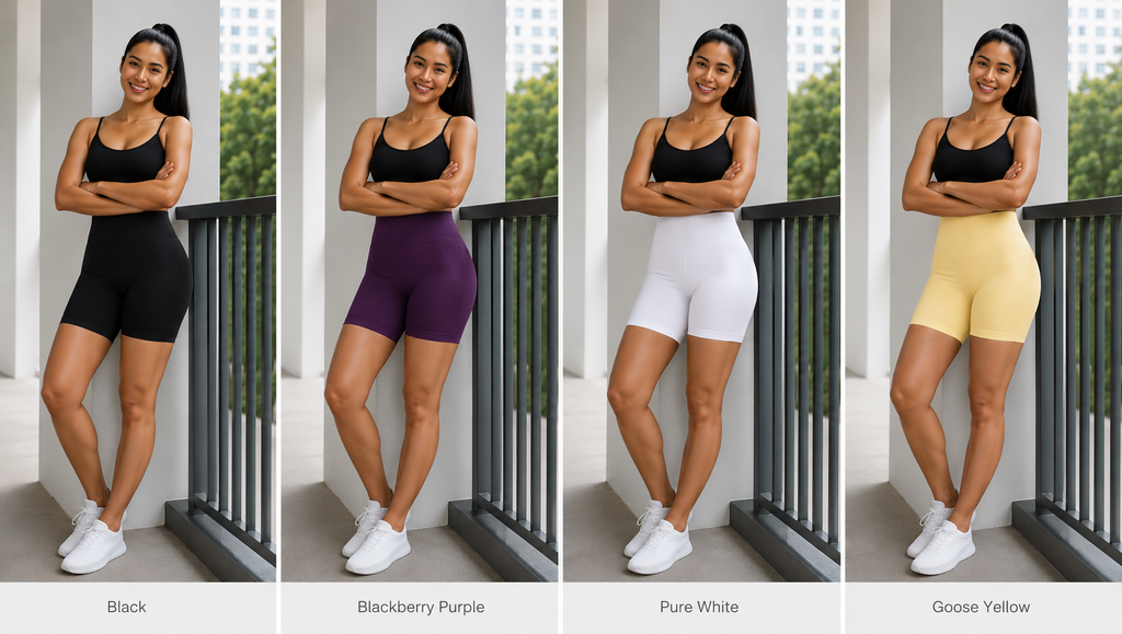 Kinetiv Women's Tummy Control Yoga Shorts - High-Waist Gym Shorts
