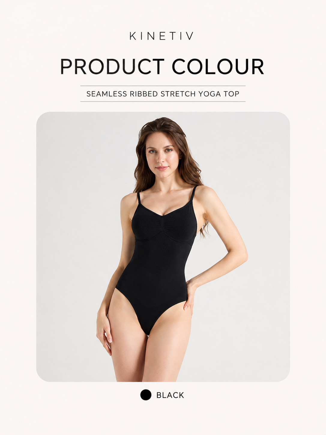 Kinetiv Women's Seamless Yoga Top - Ribbed Stretch Activewear