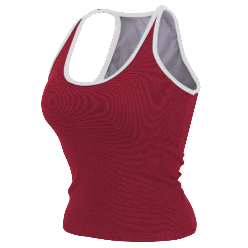 Kinetiv Women's Sleeveless Yoga Top - Built-In Chest Pad Sports Tank