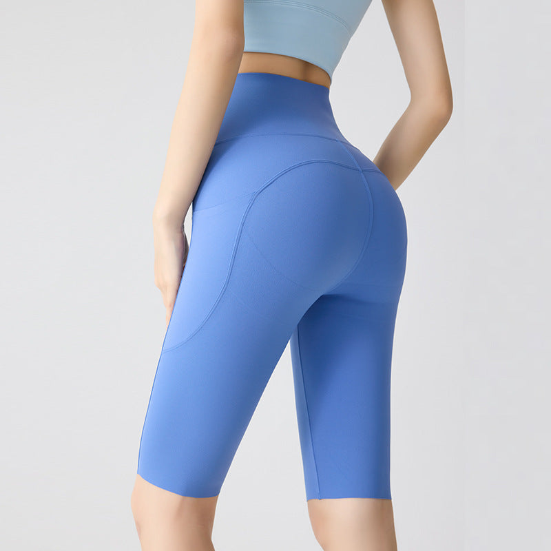 Kinetiv Women's High-Waist Quick-Dry Shorts - Pocket Gym Shorts