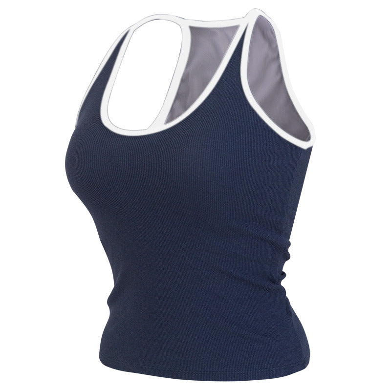 Kinetiv Women's Sleeveless Yoga Top - Built-In Chest Pad Sports Tank