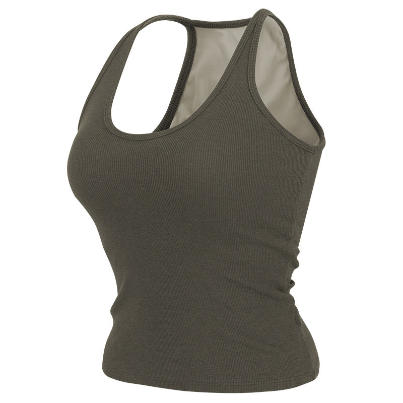 Kinetiv Women's Sleeveless Yoga Top - Built-In Chest Pad Sports Tank