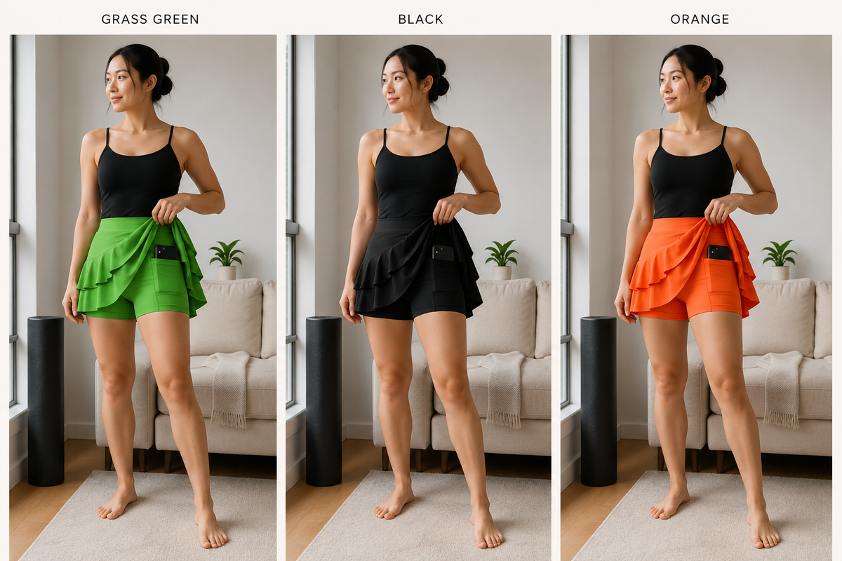 Kinetiv Women's Pleated Tennis Skirt - Built-In Shorts Sports Skort