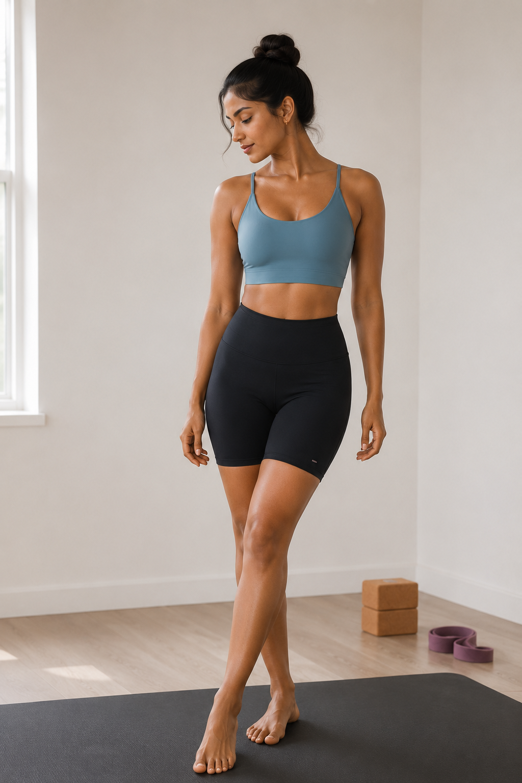 Kinetiv Women's Yoga Sports Bra - Medium Support Racerback Top