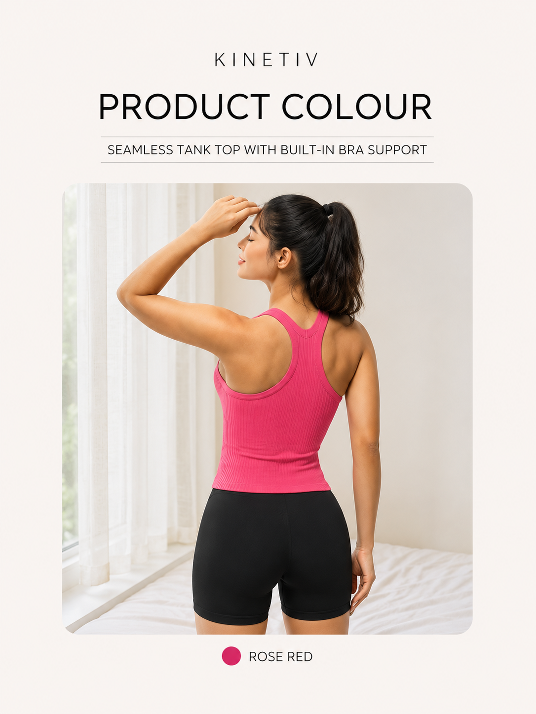 Kinetiv Women's Seamless Tank Top - Built-In Bra Support Activewear