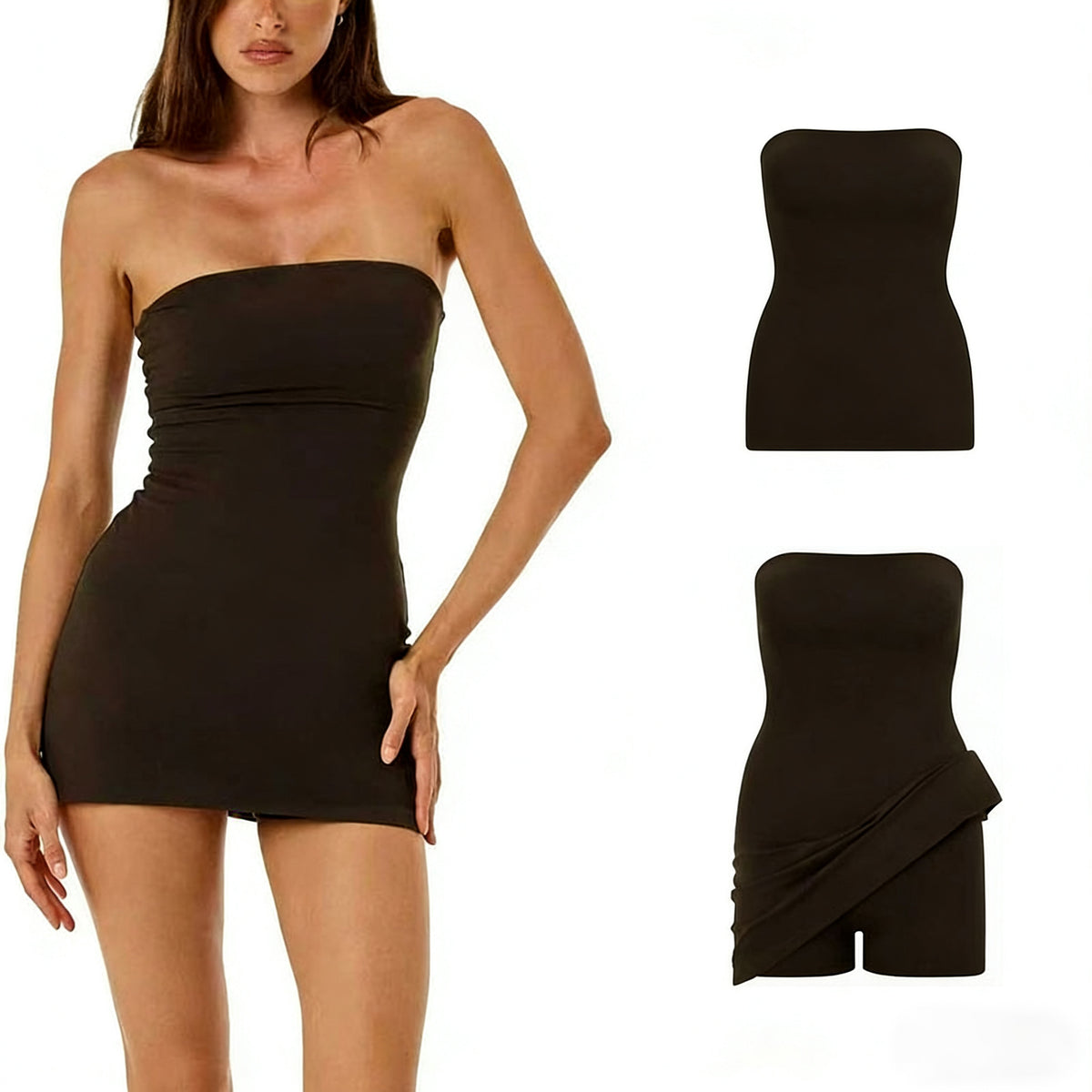 Kinetiv Women's Strapless Bodycon Active Dress - Sports Tube Dress