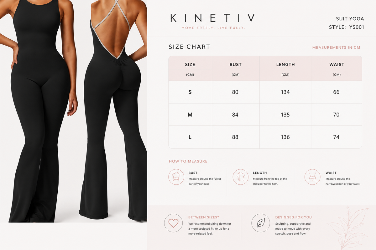 Kinetiv Women's Backless Yoga Jumpsuit - Flare Pants Sports Bodysuit