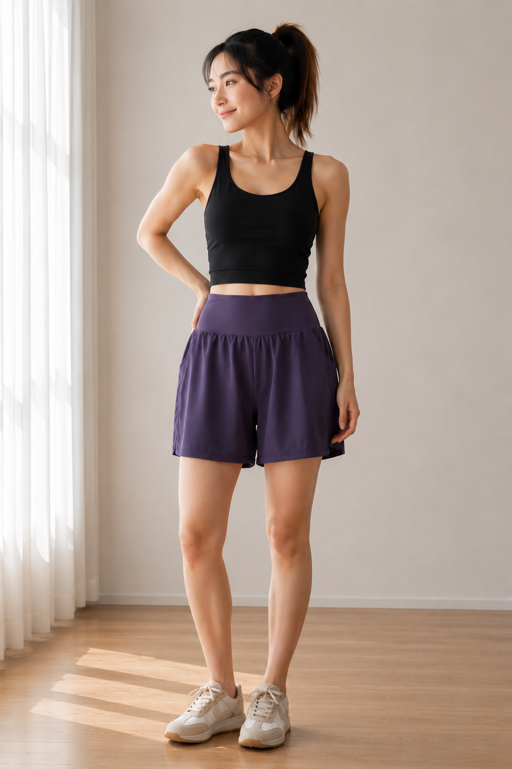 Kinetiv Women's Quick-Dry Loose Shorts - Pocket Casual Gym Shorts