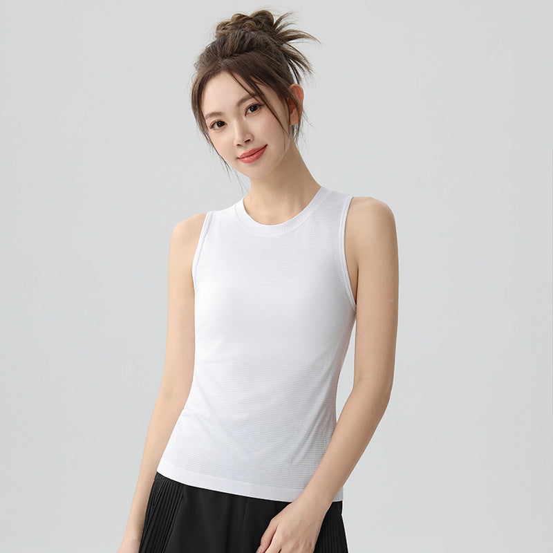 Kinetiv Women's Yoga Sports Vest - Ribbed Sleeveless Activewear Top